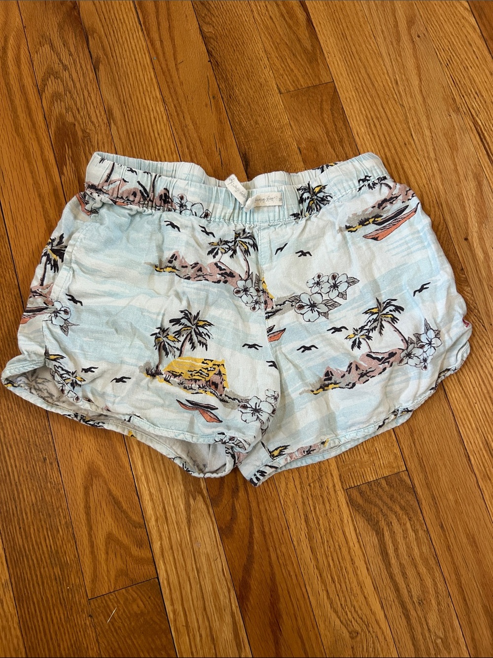 Munster Girls Size 10 Tropical Print Drawstring Shorts